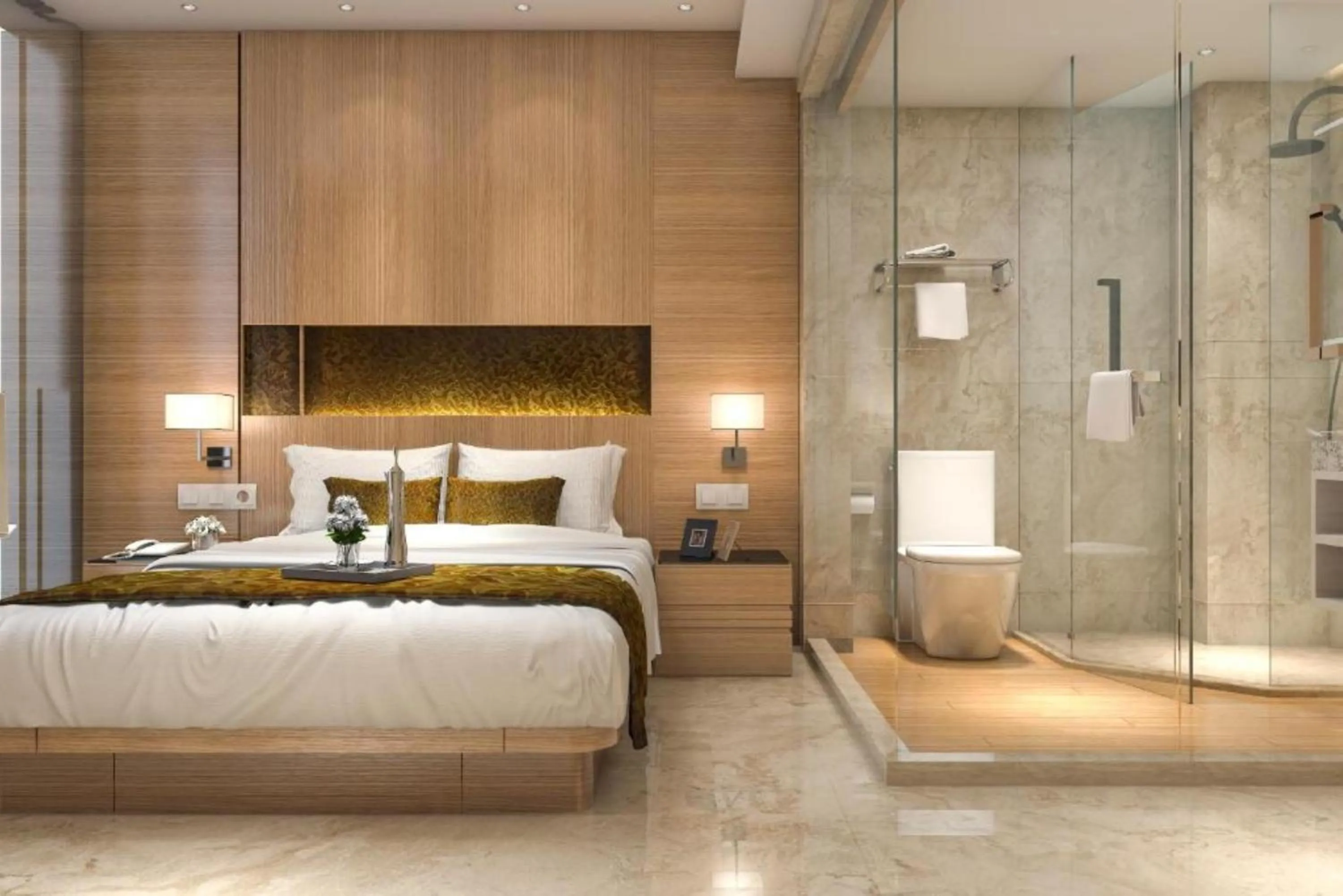 Bed in Hotel Precesion Palace Near Delhi Airport