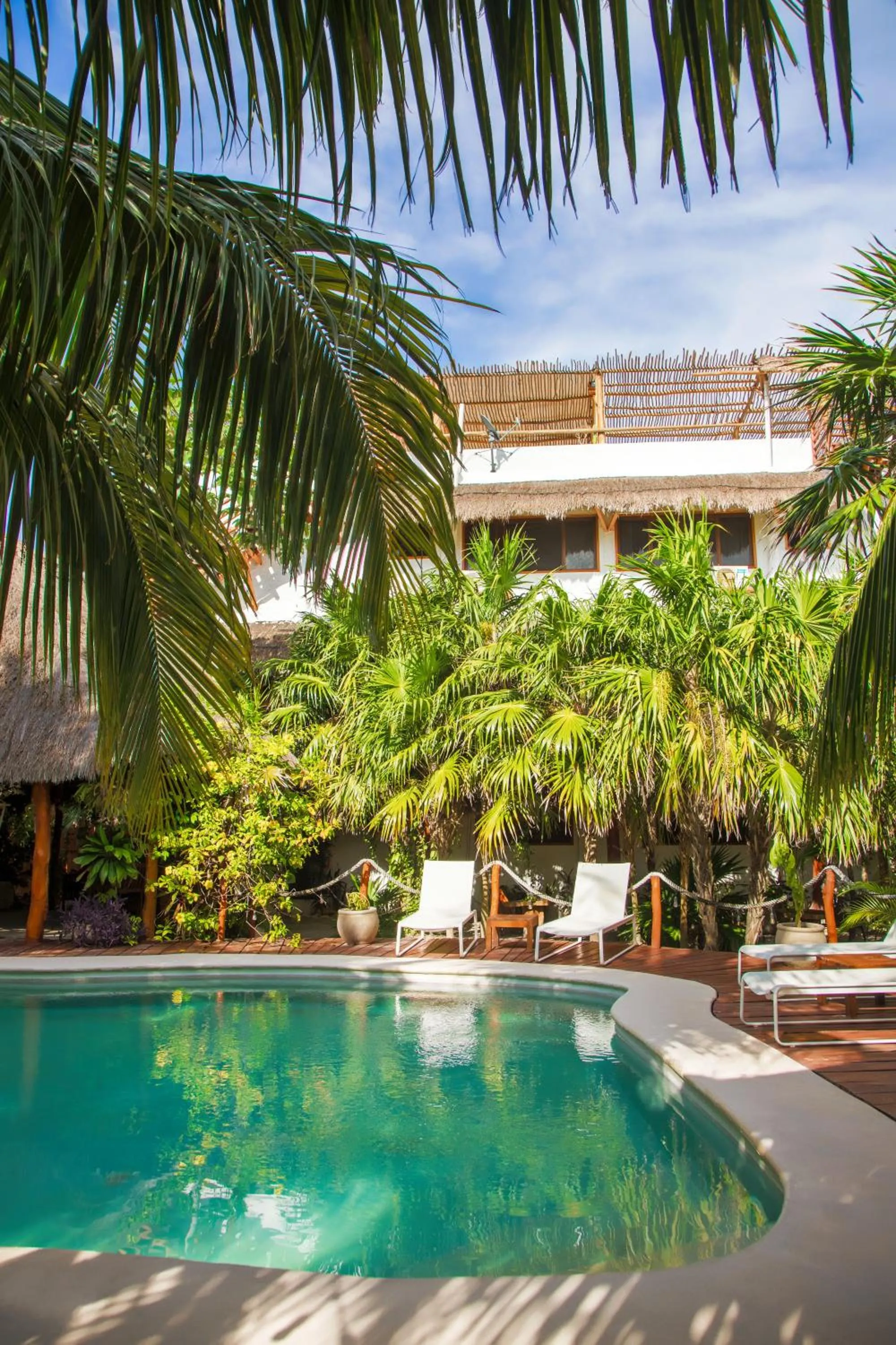 Pool view in Holbox Deluxe Apartments