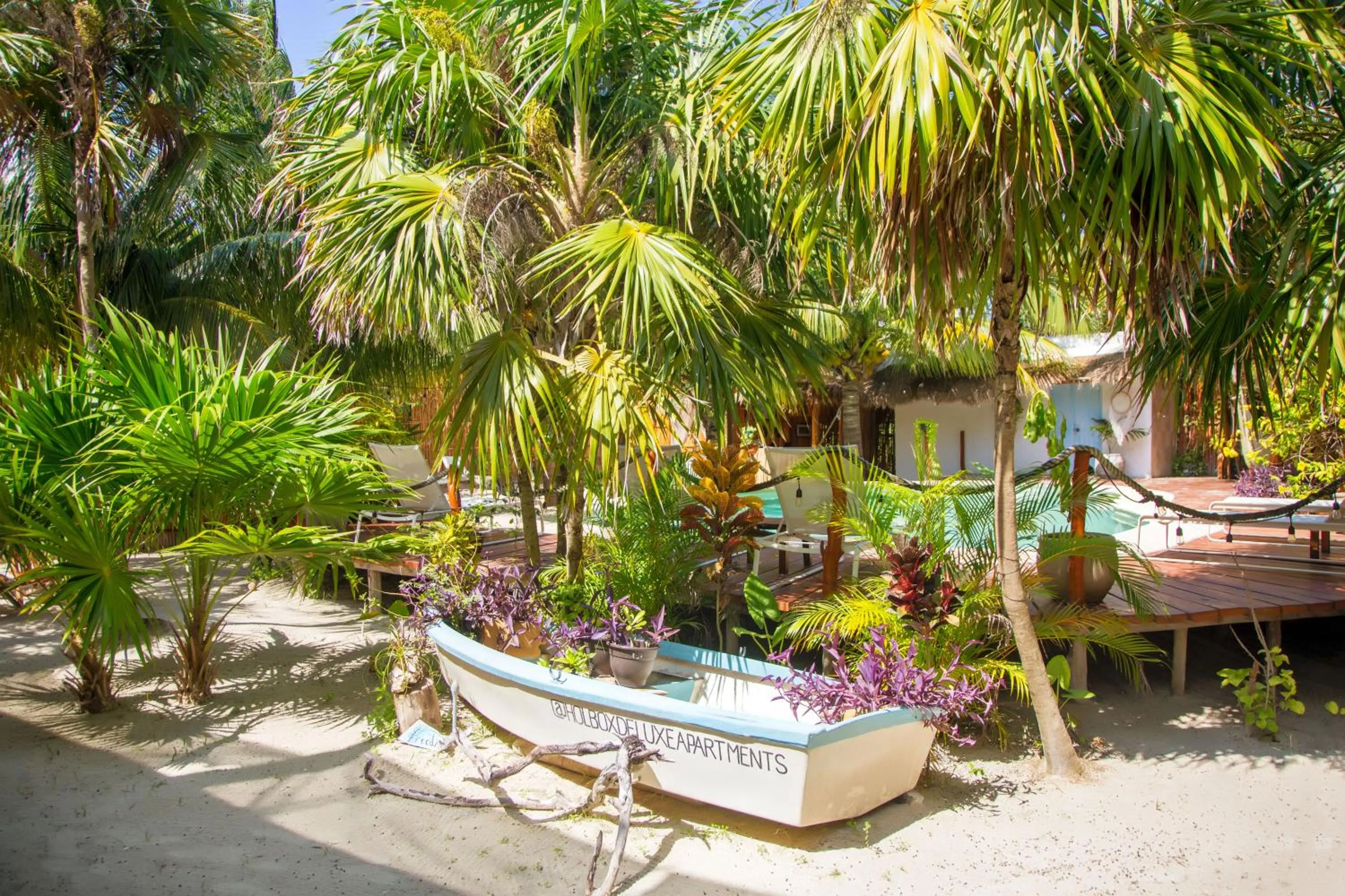 Garden view in Holbox Deluxe Apartments