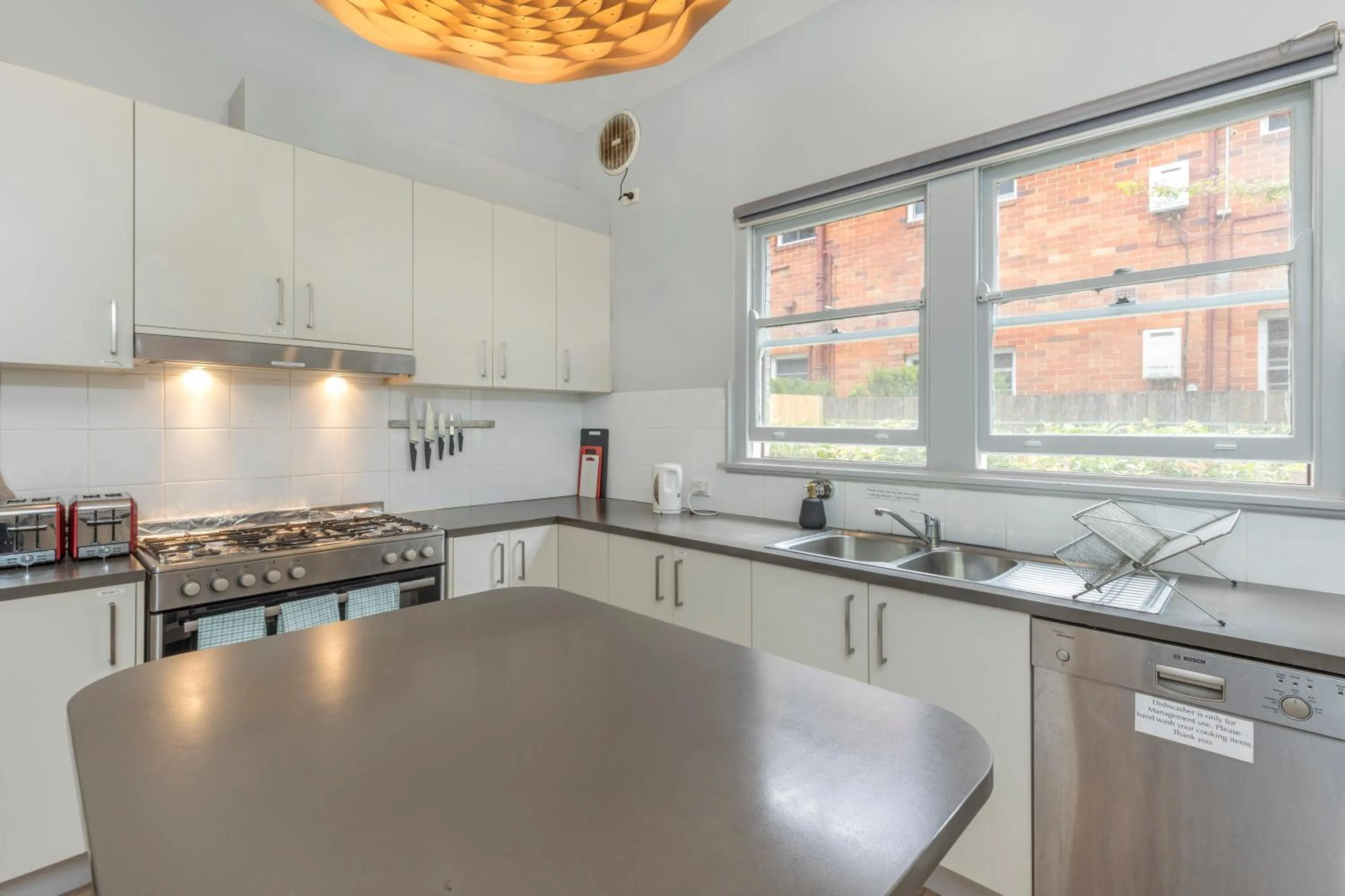 Communal kitchen in Dalziel Lodge