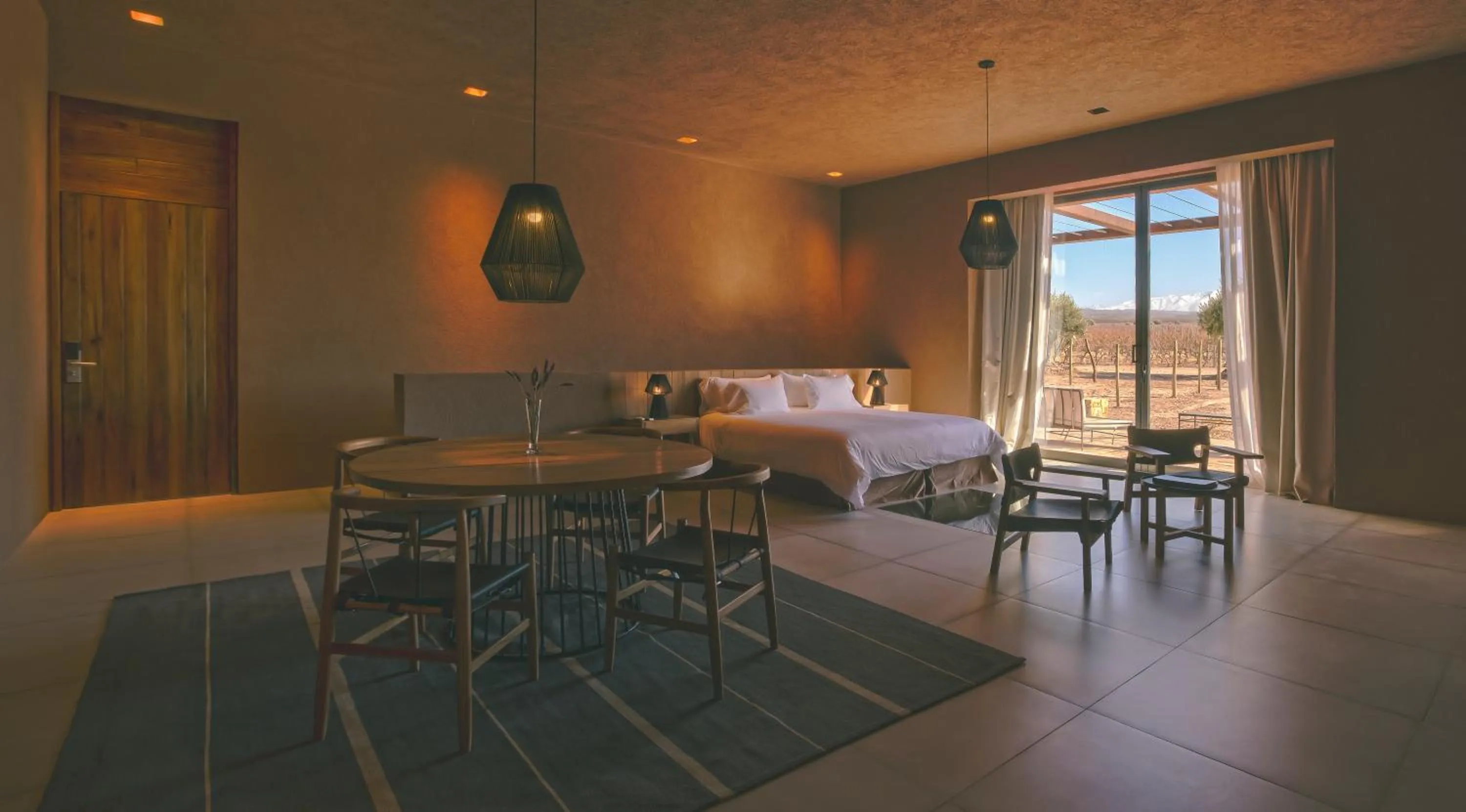 Patio, Bed in Rosell Boher Winery Lodge & Spa