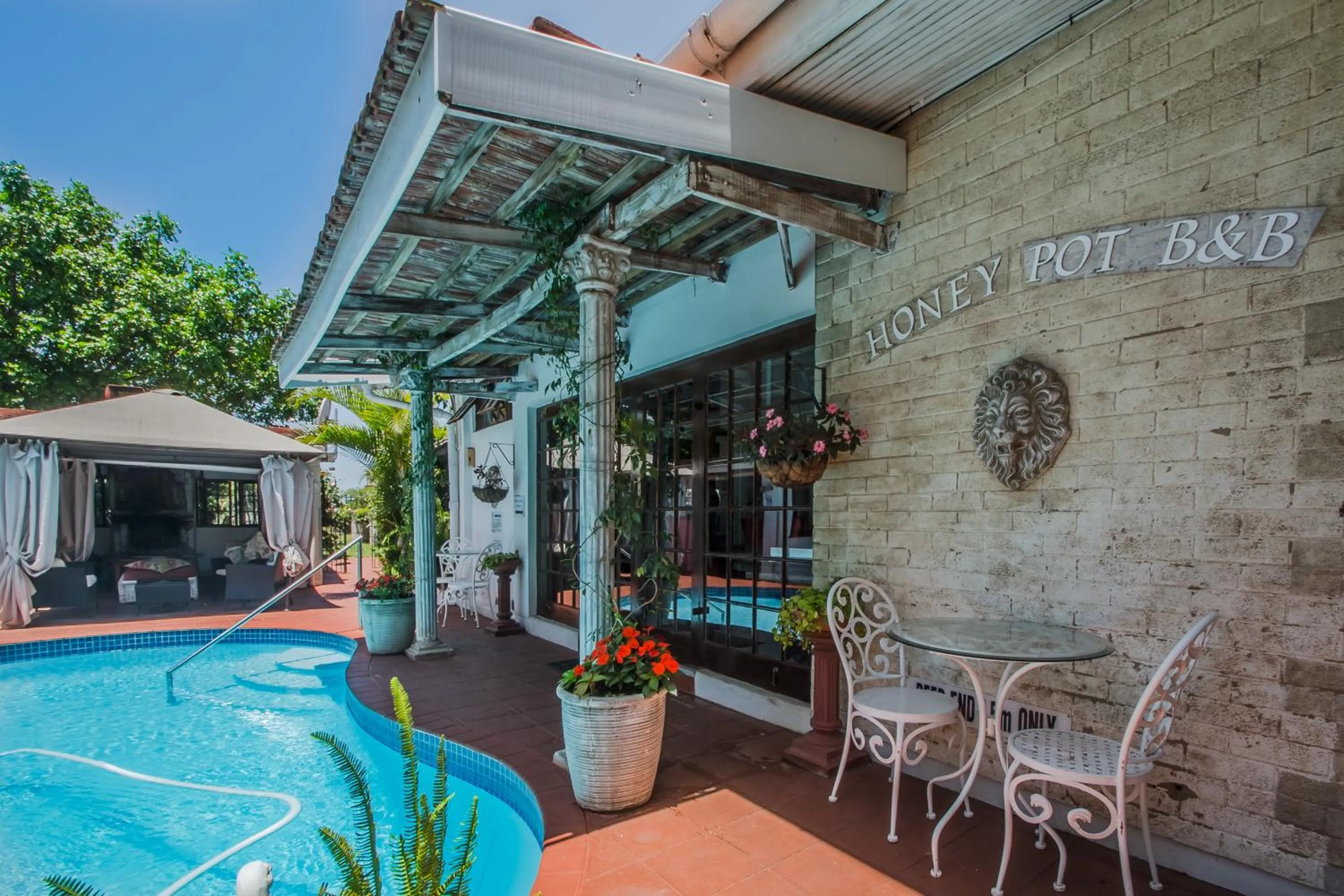 Swimming pool in HoneyPot Guest house