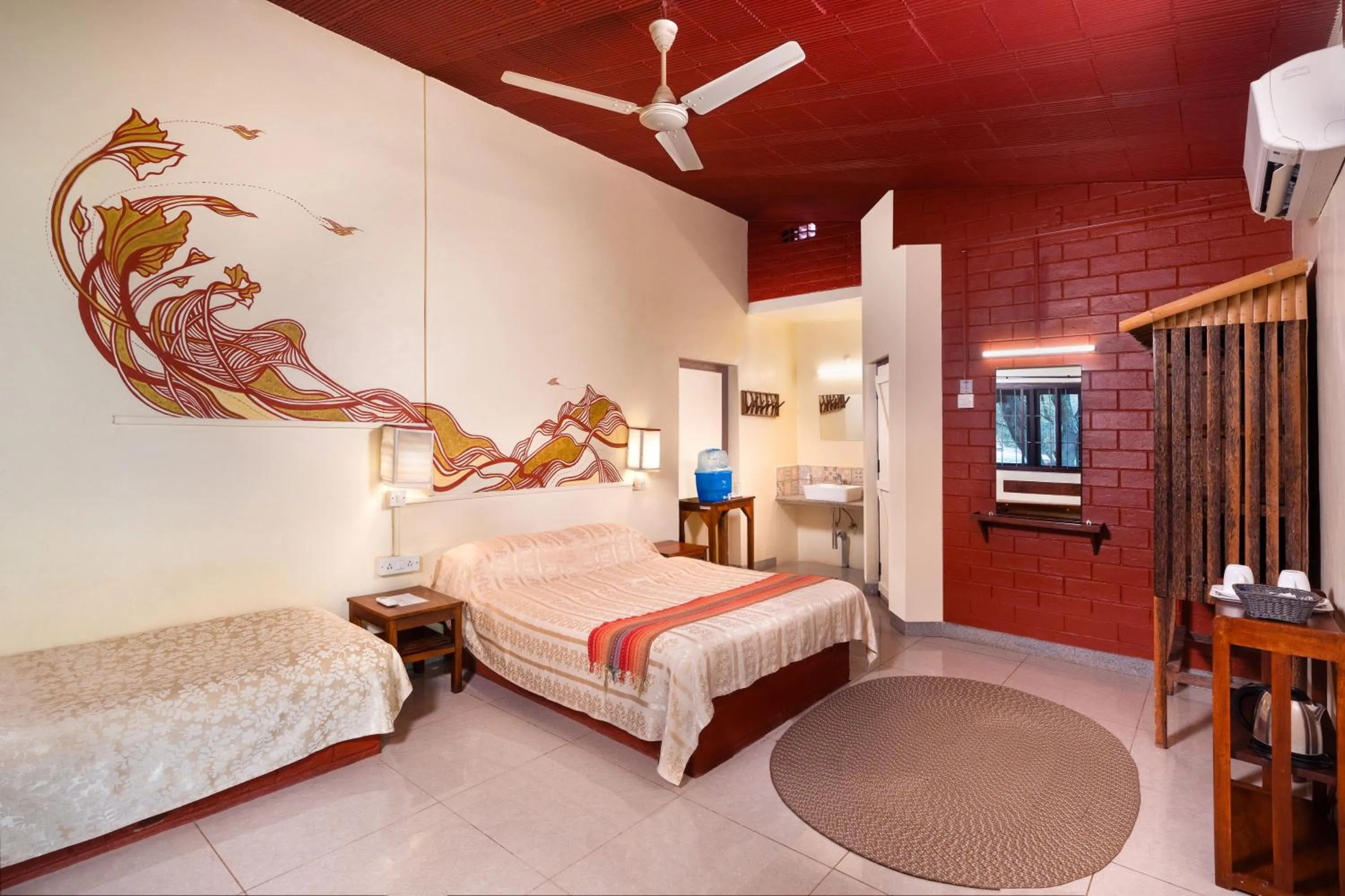 Bed in Jungle Hut Resort