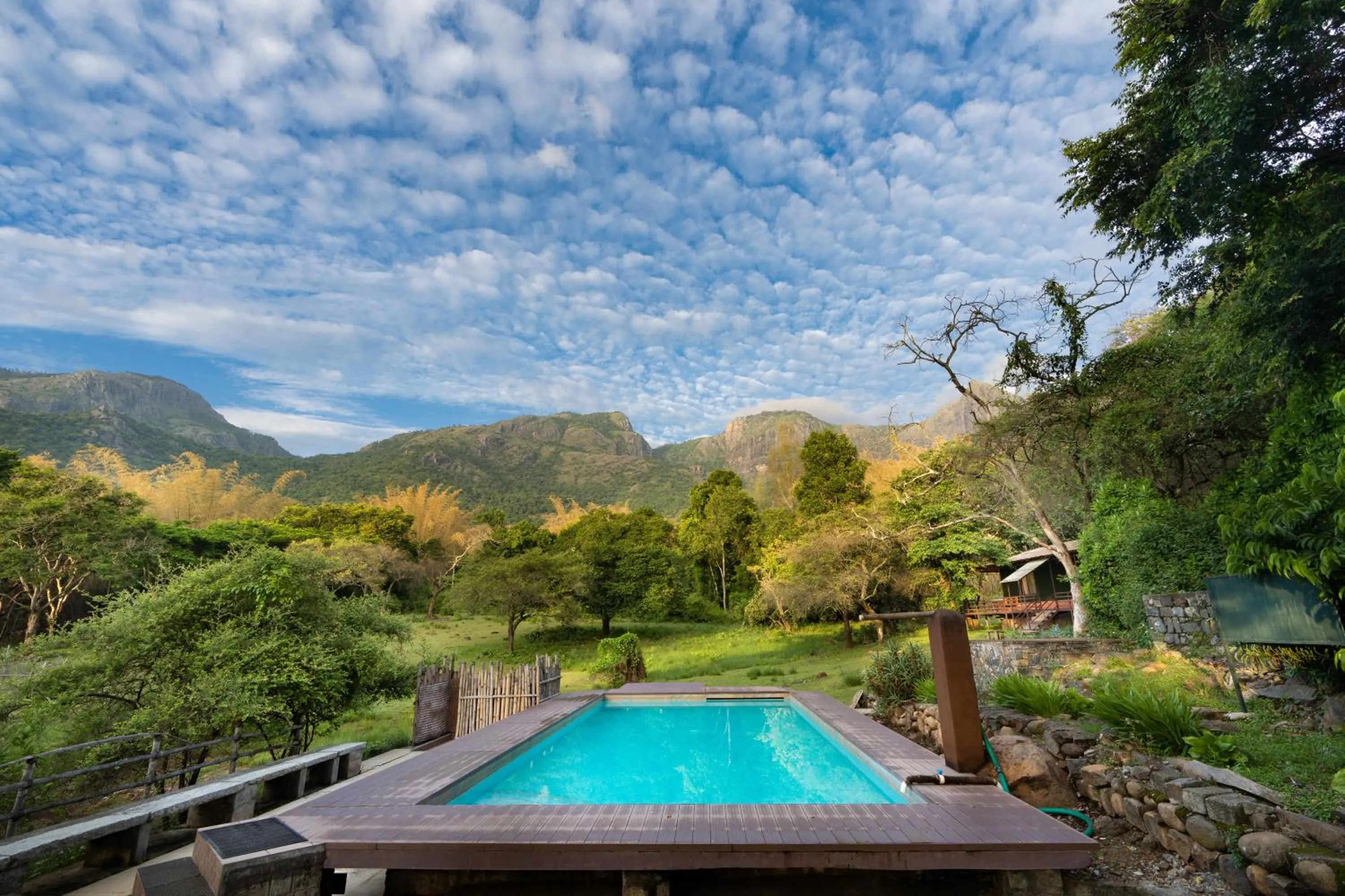 Pool view in Jungle Hut Resort