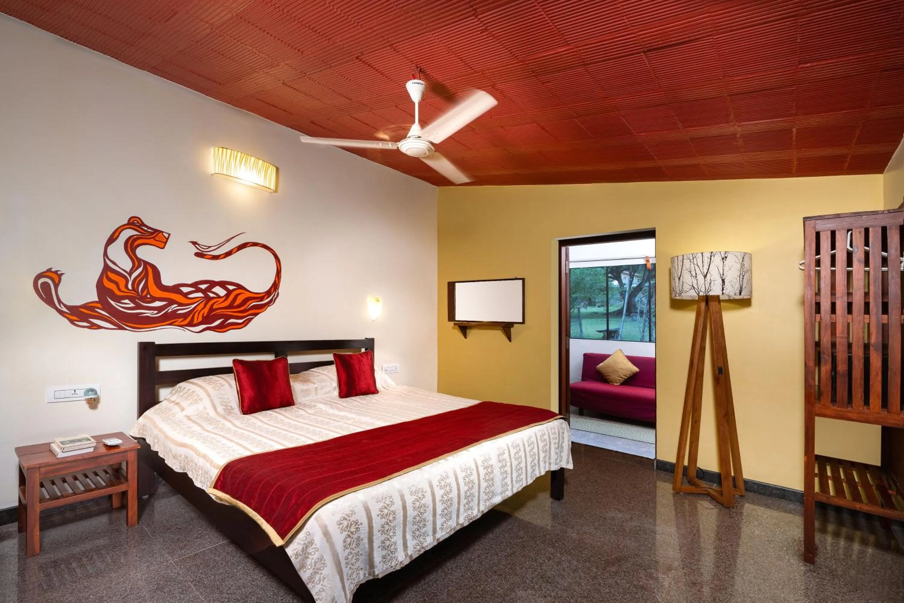 Bed in Jungle Hut Resort