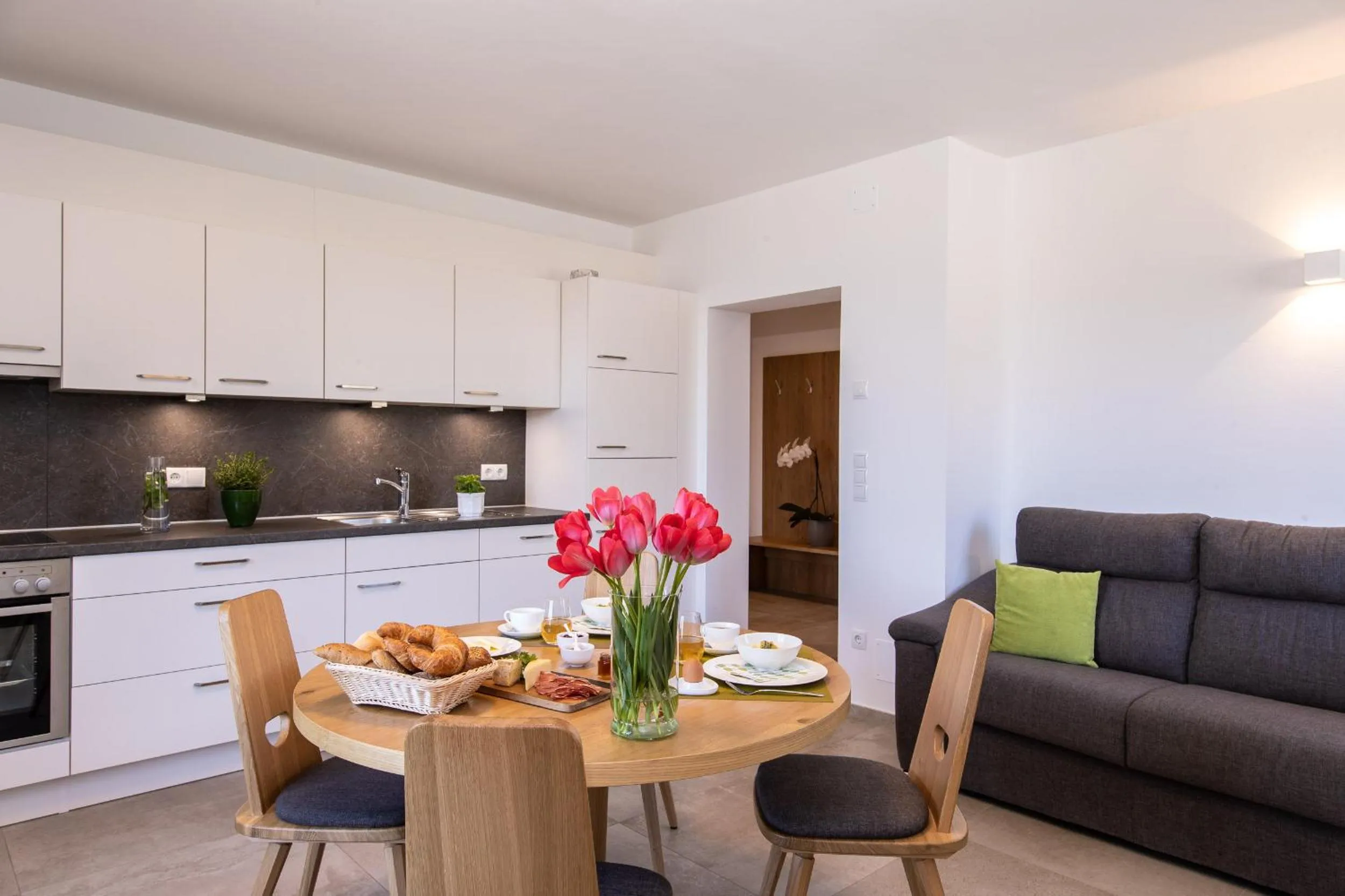 Kitchen or kitchenette in Appartements Weisshauserhof