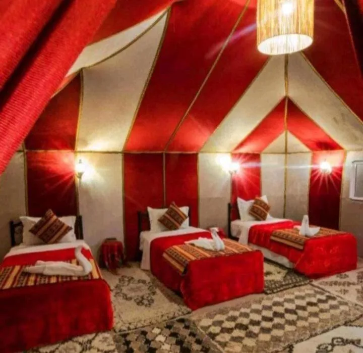 Bed in Merzouga Luxury Camp