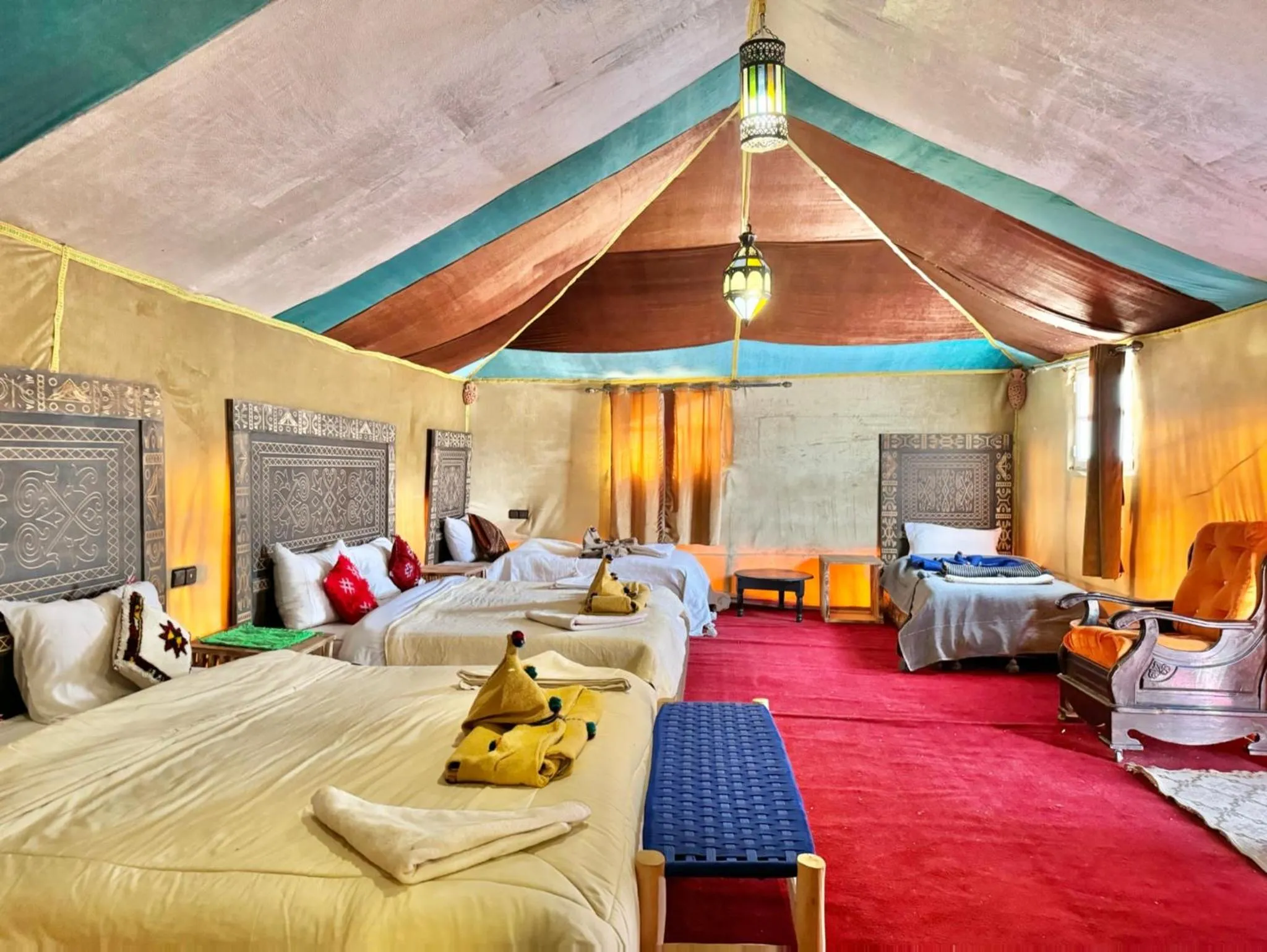 Bed in Merzouga Luxury Camp
