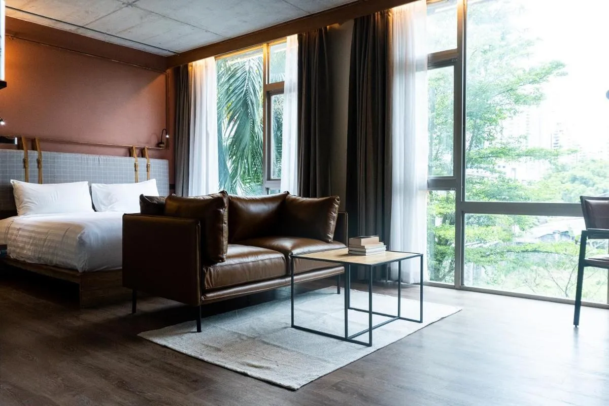 Bedroom, Bed in Tints of Blue Hotel