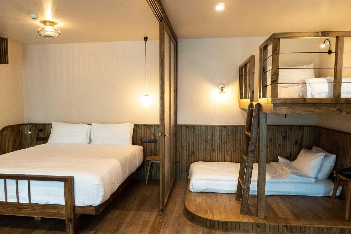 Bedroom, Bed in Tints of Blue Hotel