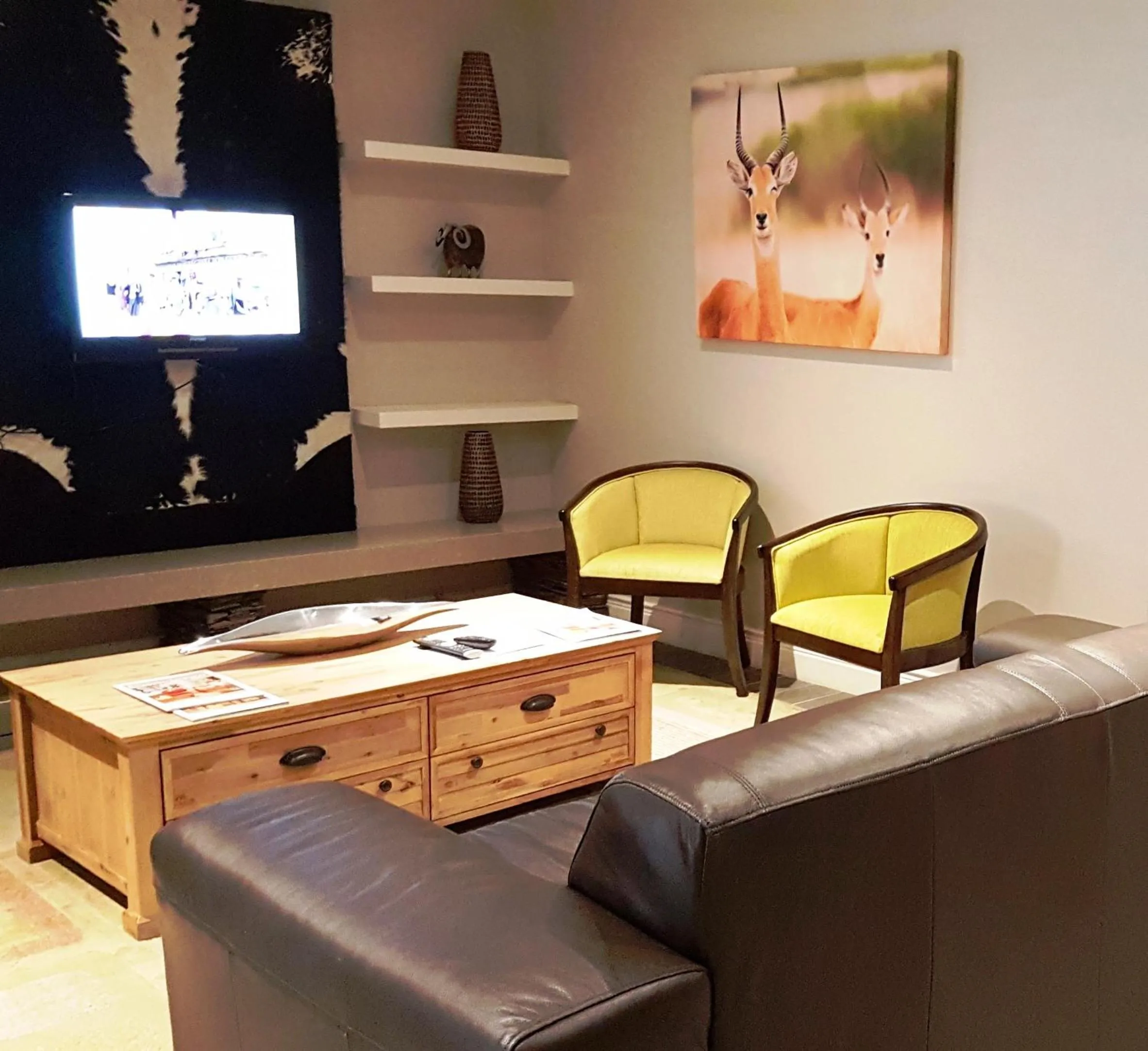 Communal lounge/ TV room in Premier Resort Mpongo Private Game Reserve