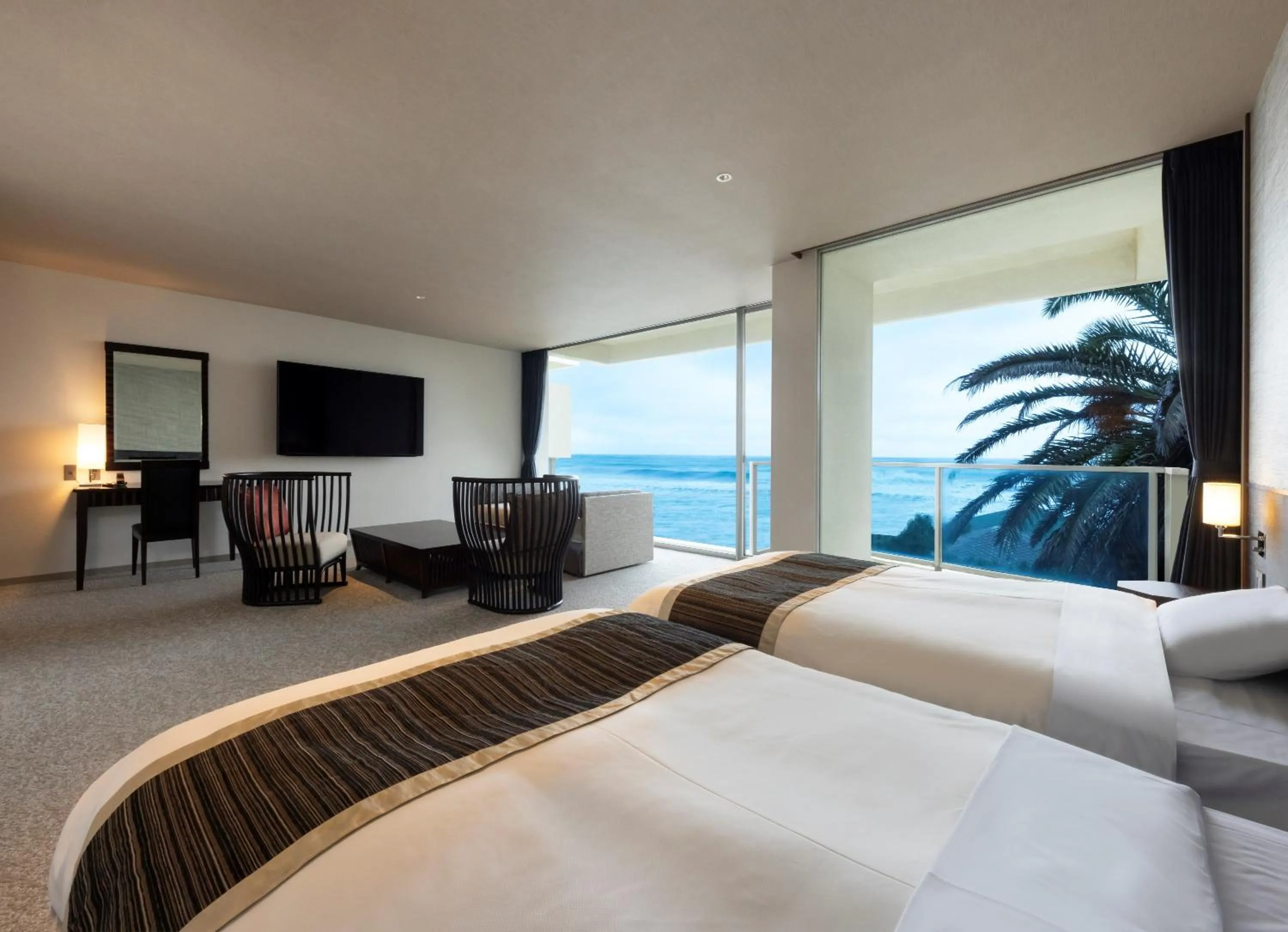 Bed in Kamogawa Grand Hotel