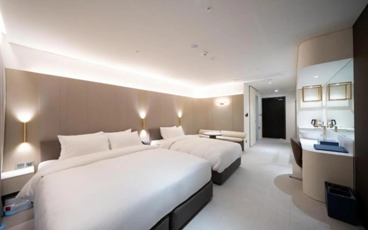 Bed in Daegu Hyeonpung Prana Hotel