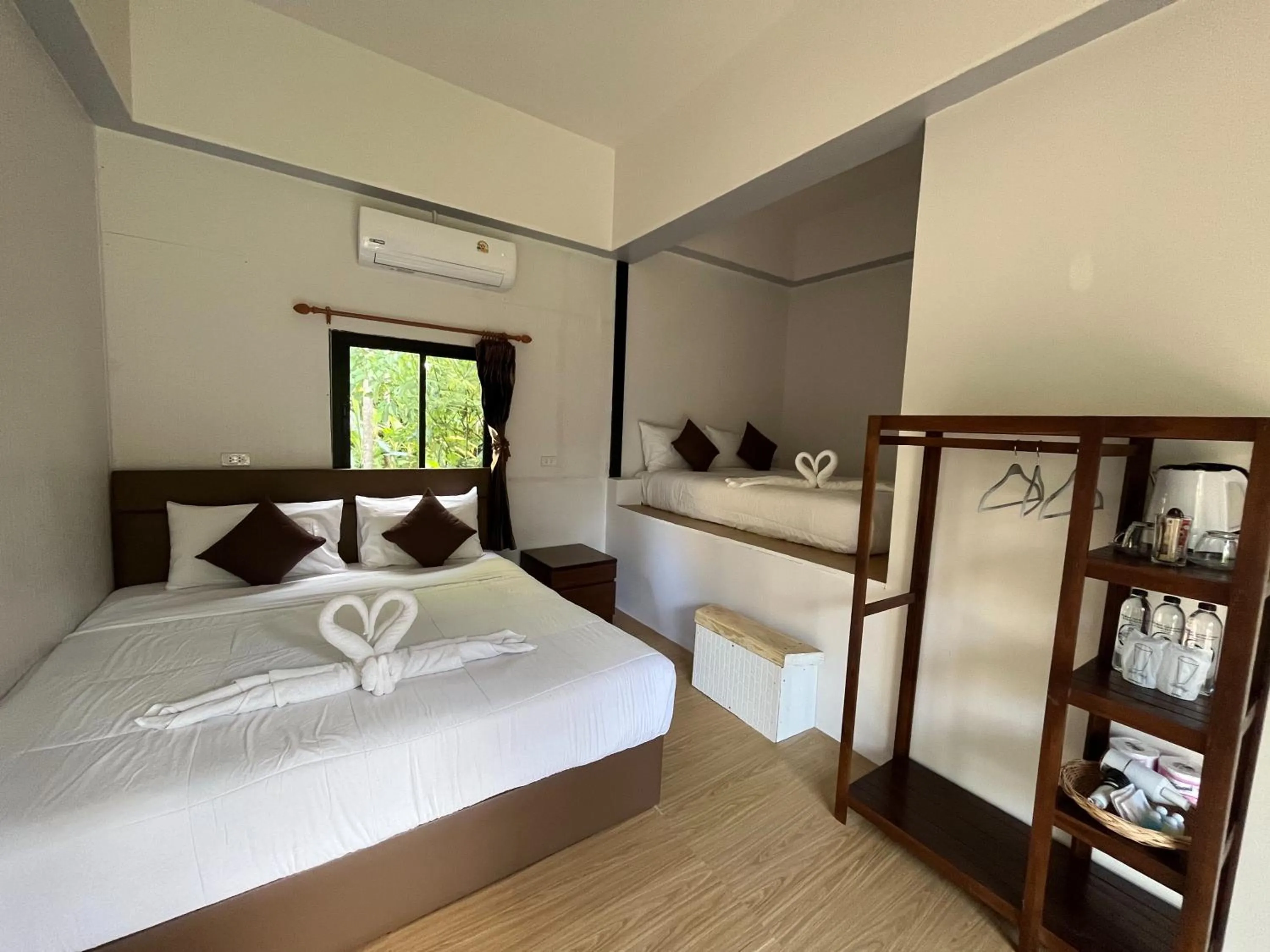 Bed in Koh Mook Garden Beach Resort