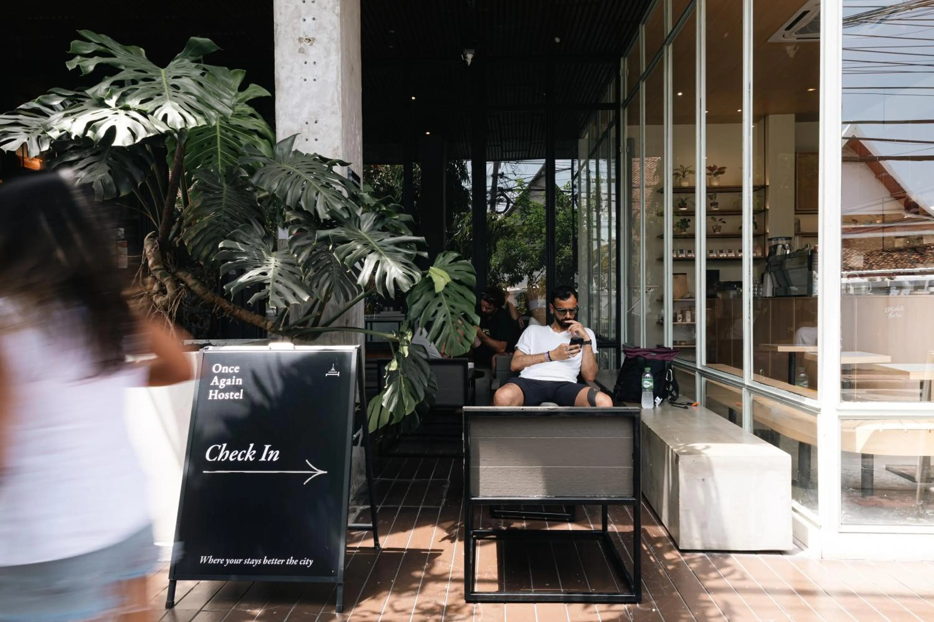 Seating area in Once Again Hostel