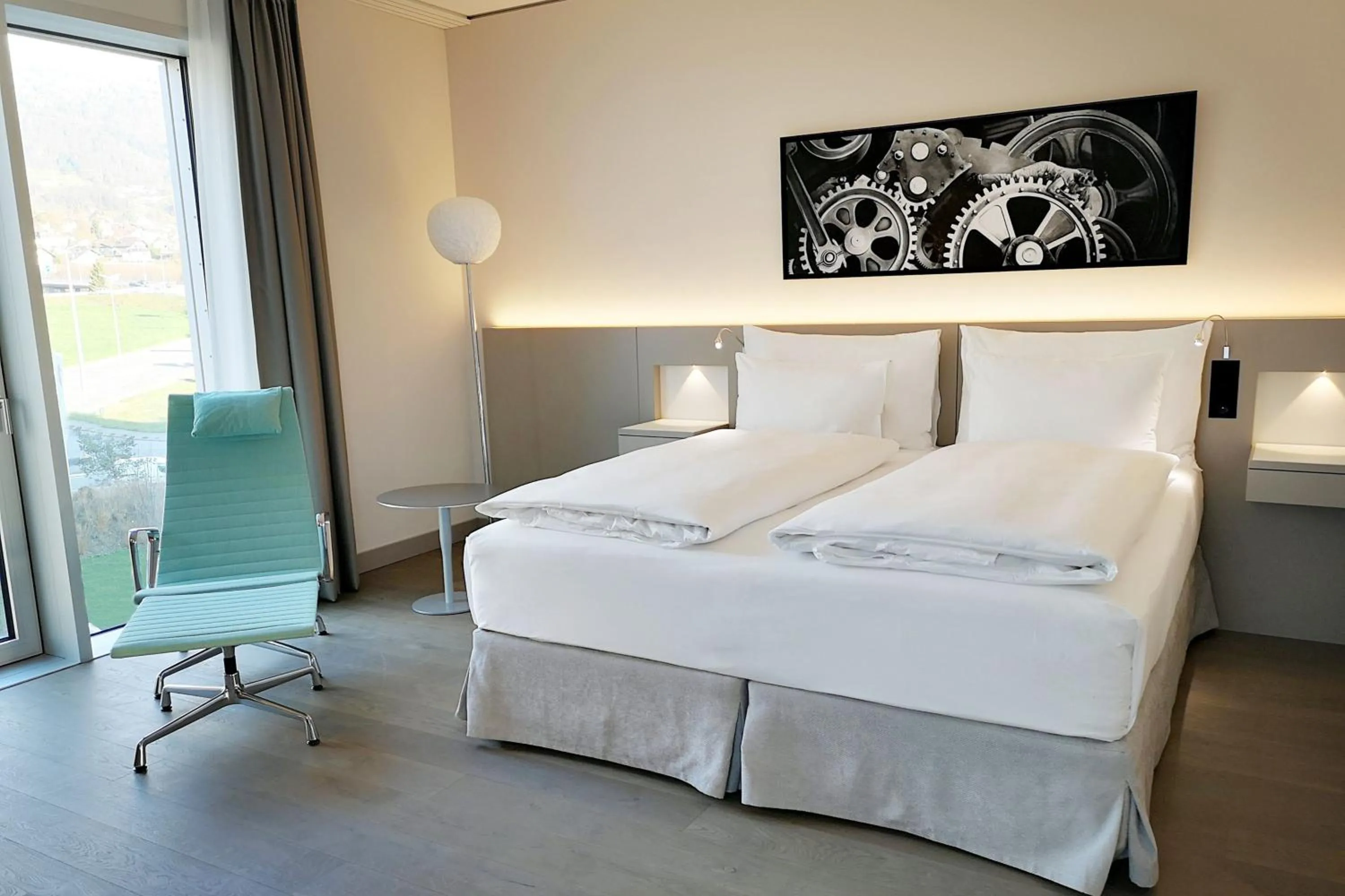 Bedroom, Bed in Modern Times Hotel, Vevey, A Tribute Portfolio Hotel