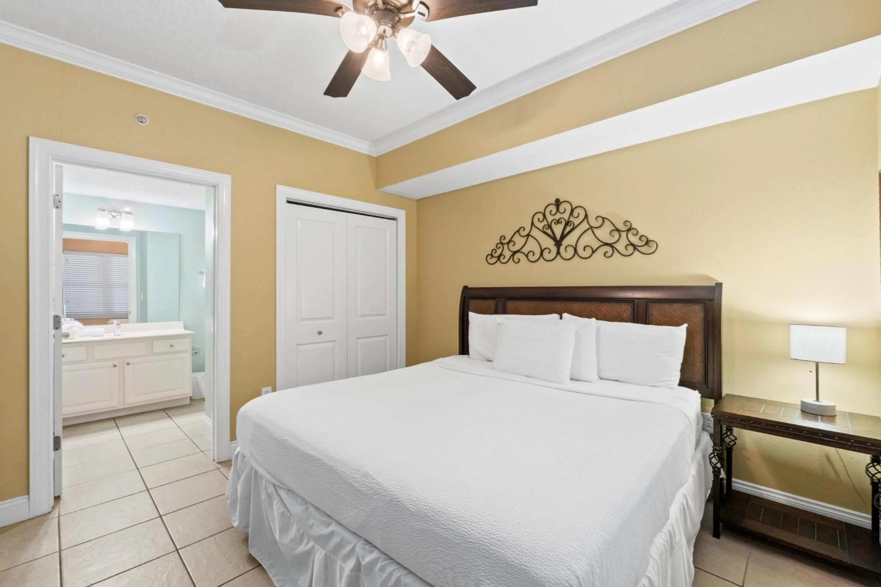 Bed in Palazzo Beach Resort by Panhandle Getaways