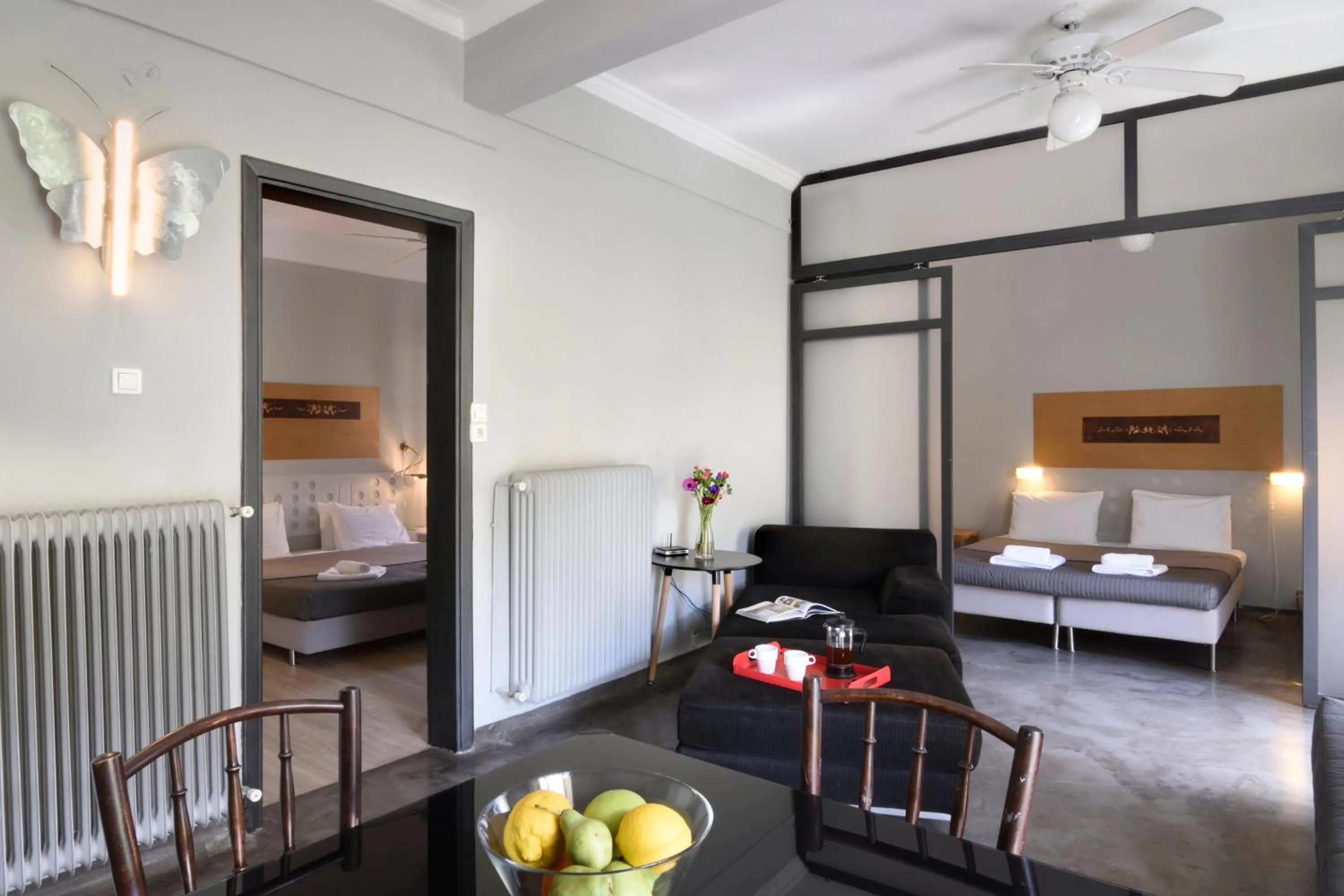 Living room, Bed in Athens Green Apartments