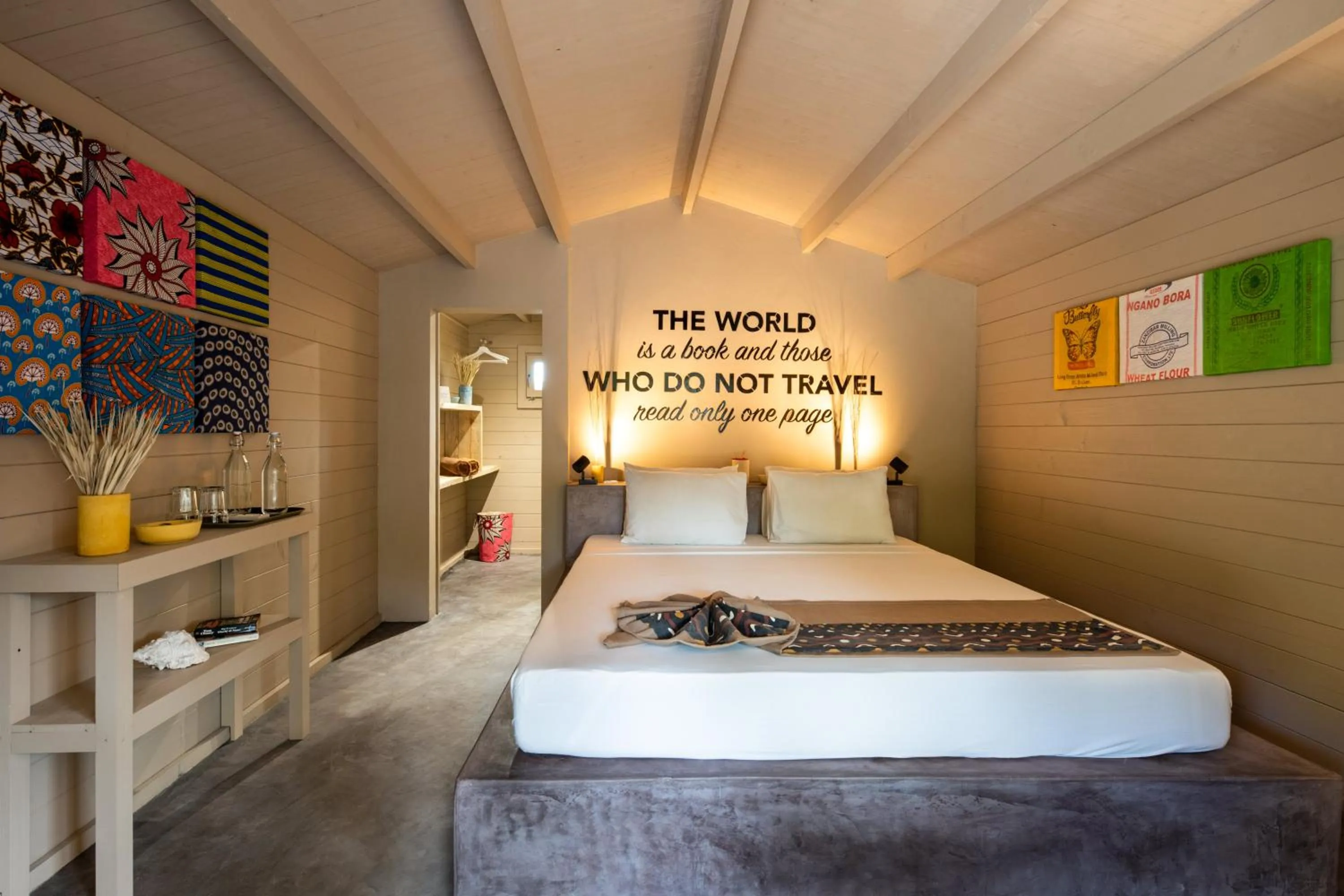 Bed in Mwezi Boutique Resort