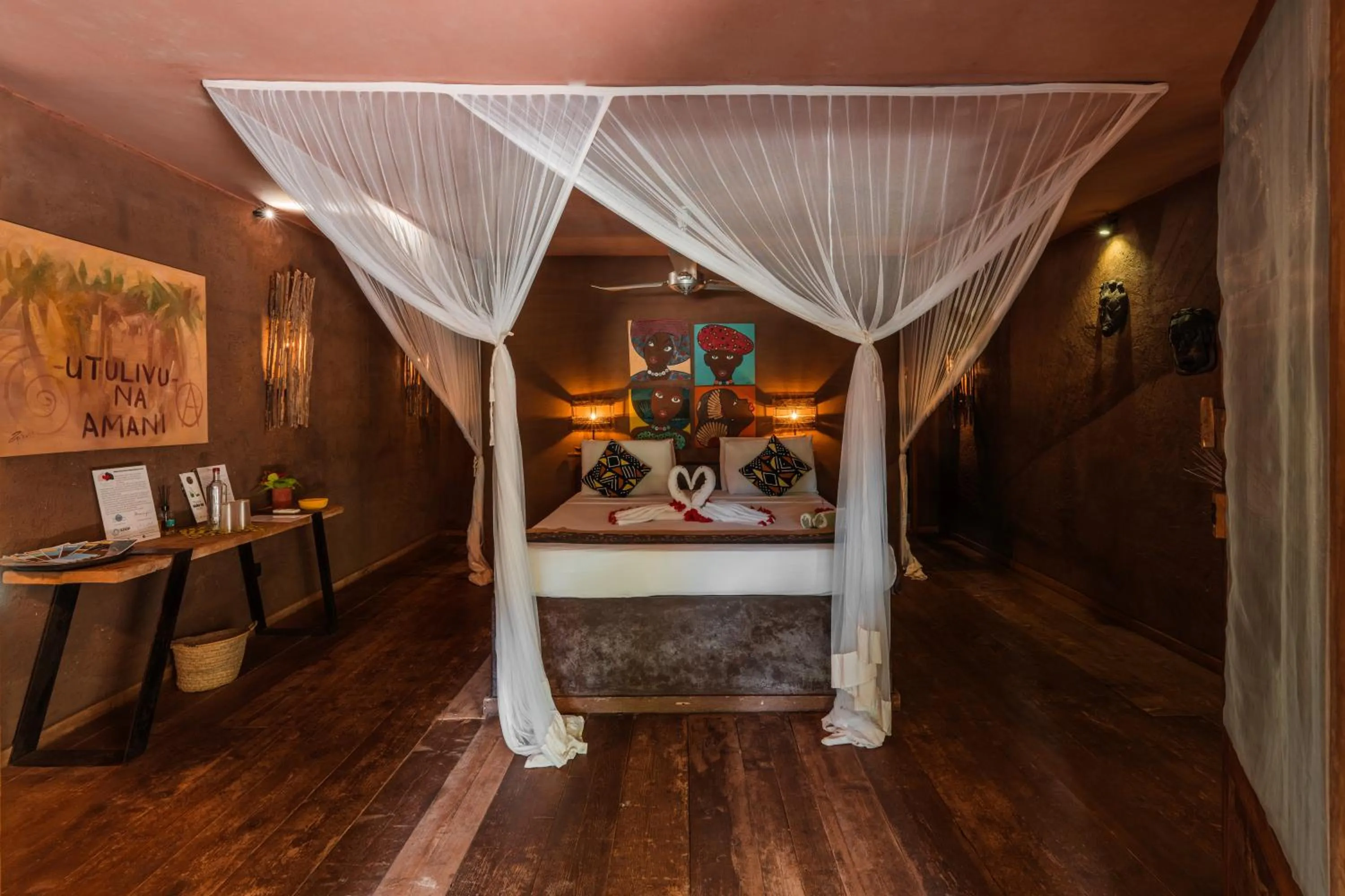 Bed in Mwezi Boutique Resort