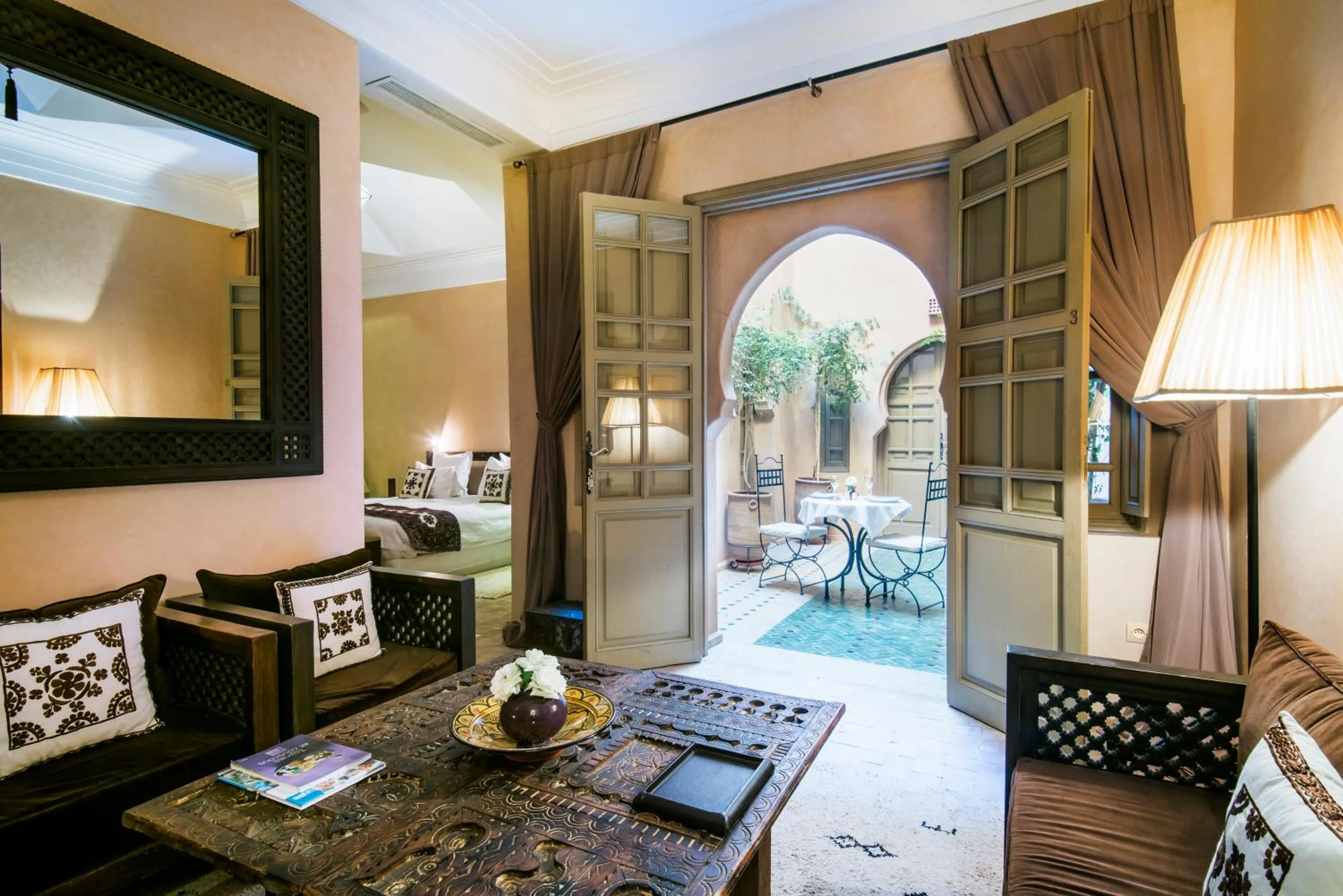 Seating area in Almaha Marrakech Restaurant & SPA