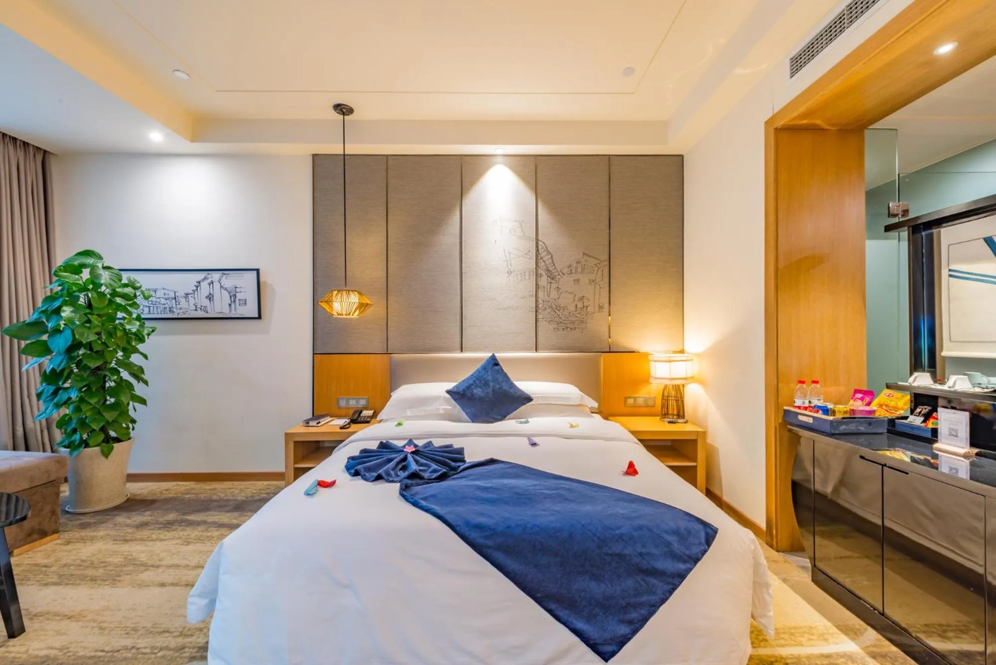 Bed in 重庆尚高丽呈酒店