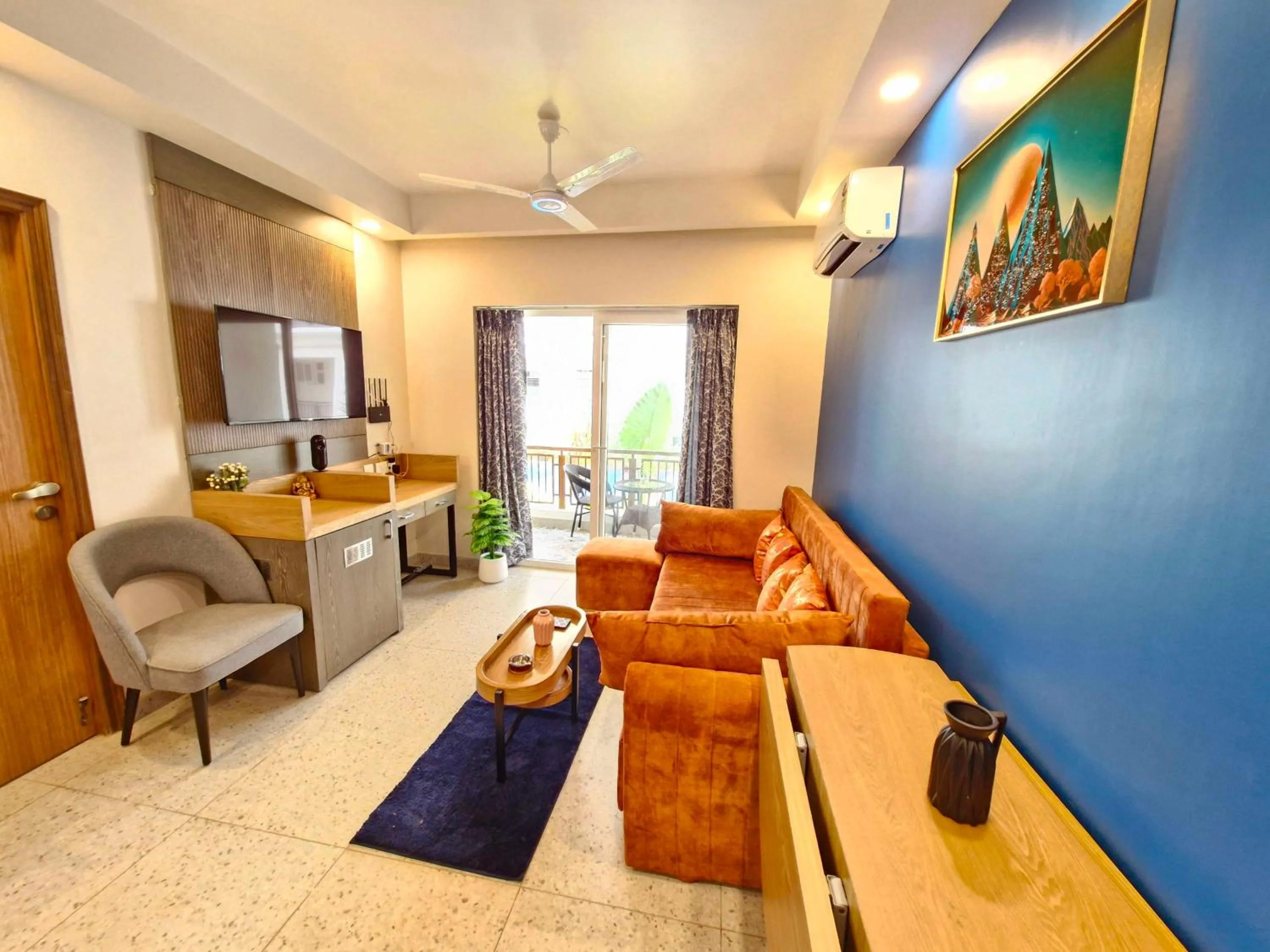 Living room in Sereno By Dancenter - 1 BHK Apartment In Siolim