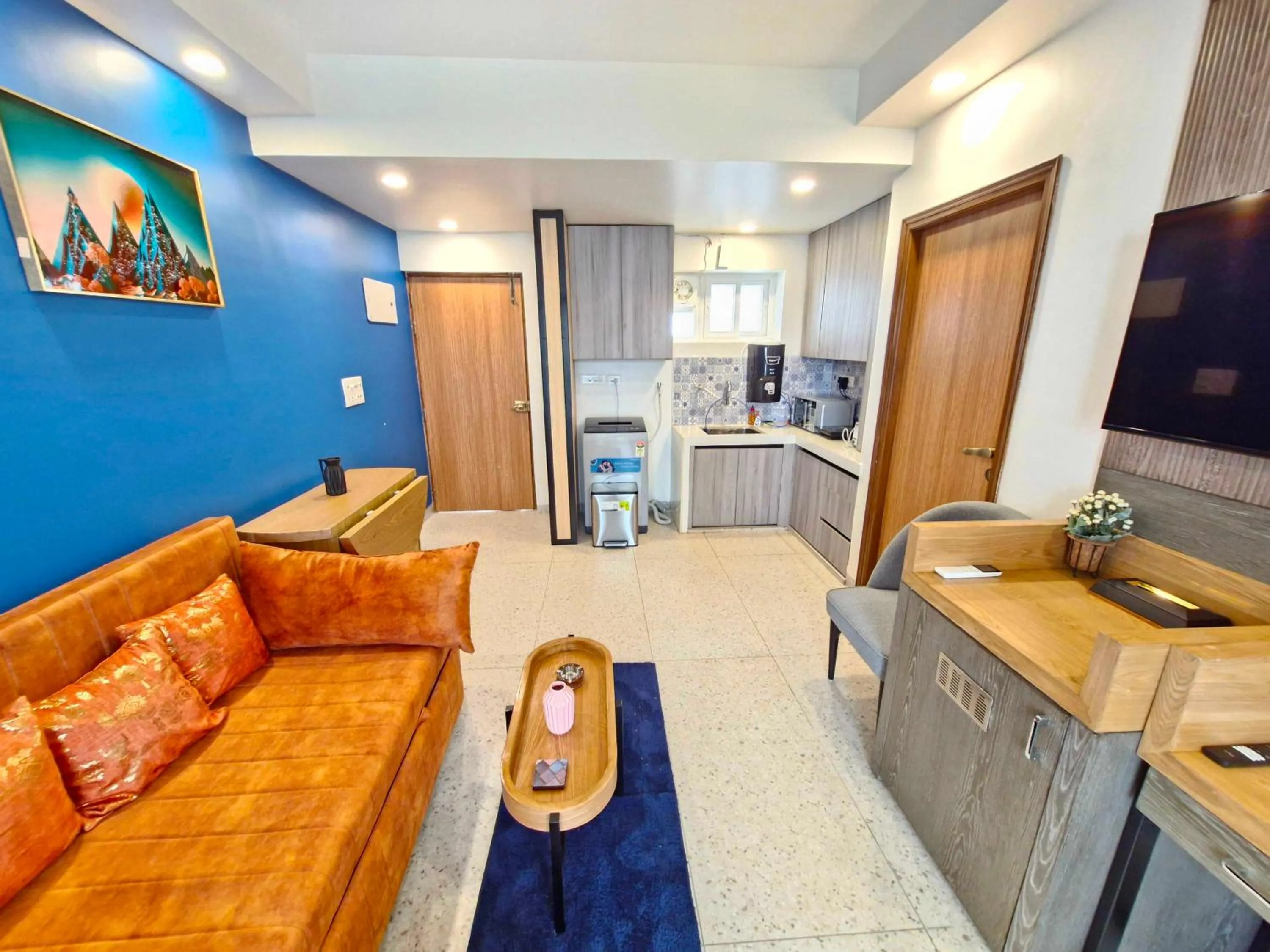 Living room in Sereno By Dancenter - 1 BHK Apartment In Siolim