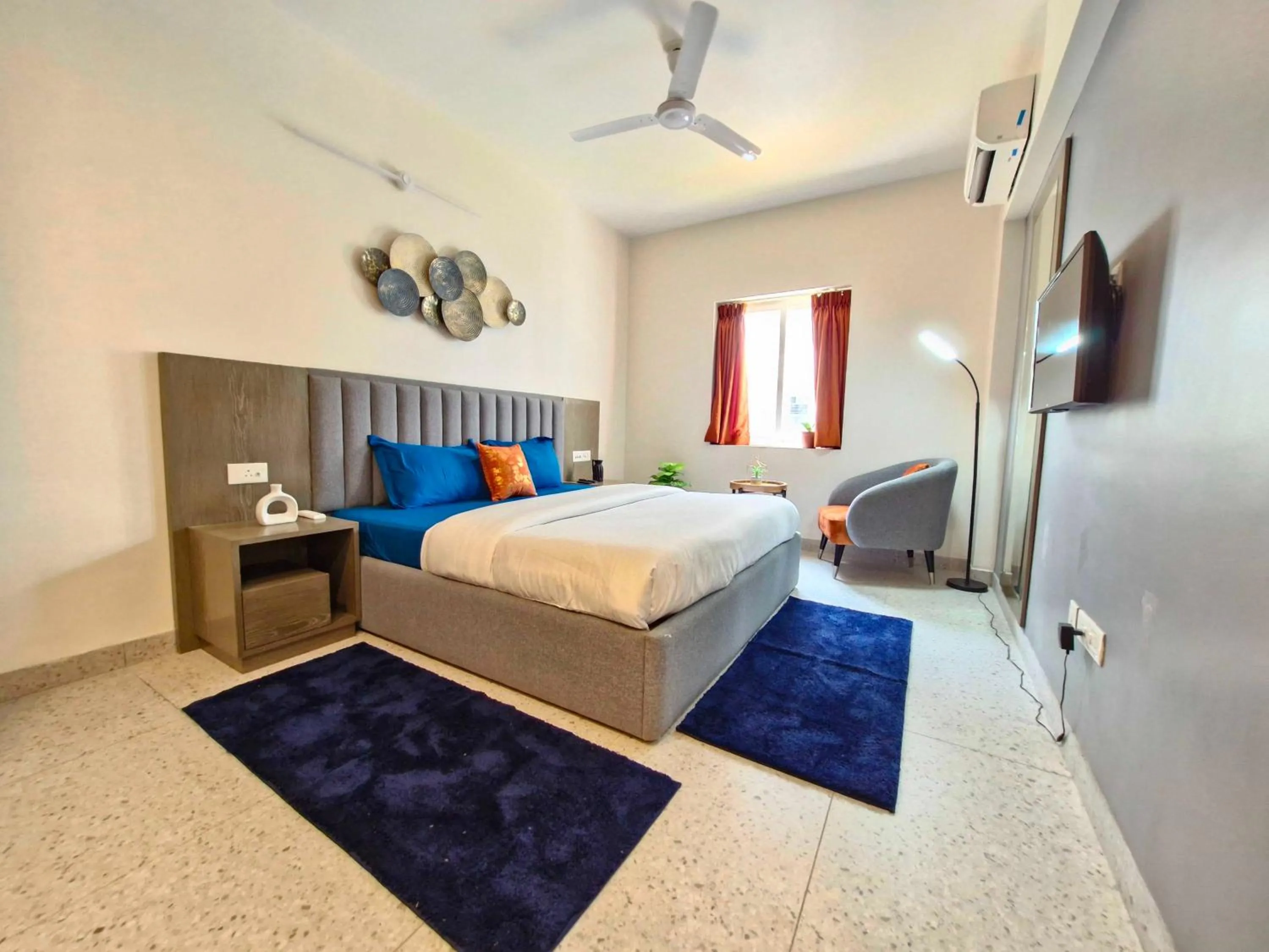 Bedroom, Bed in Sereno By Dancenter - 1 BHK Apartment In Siolim