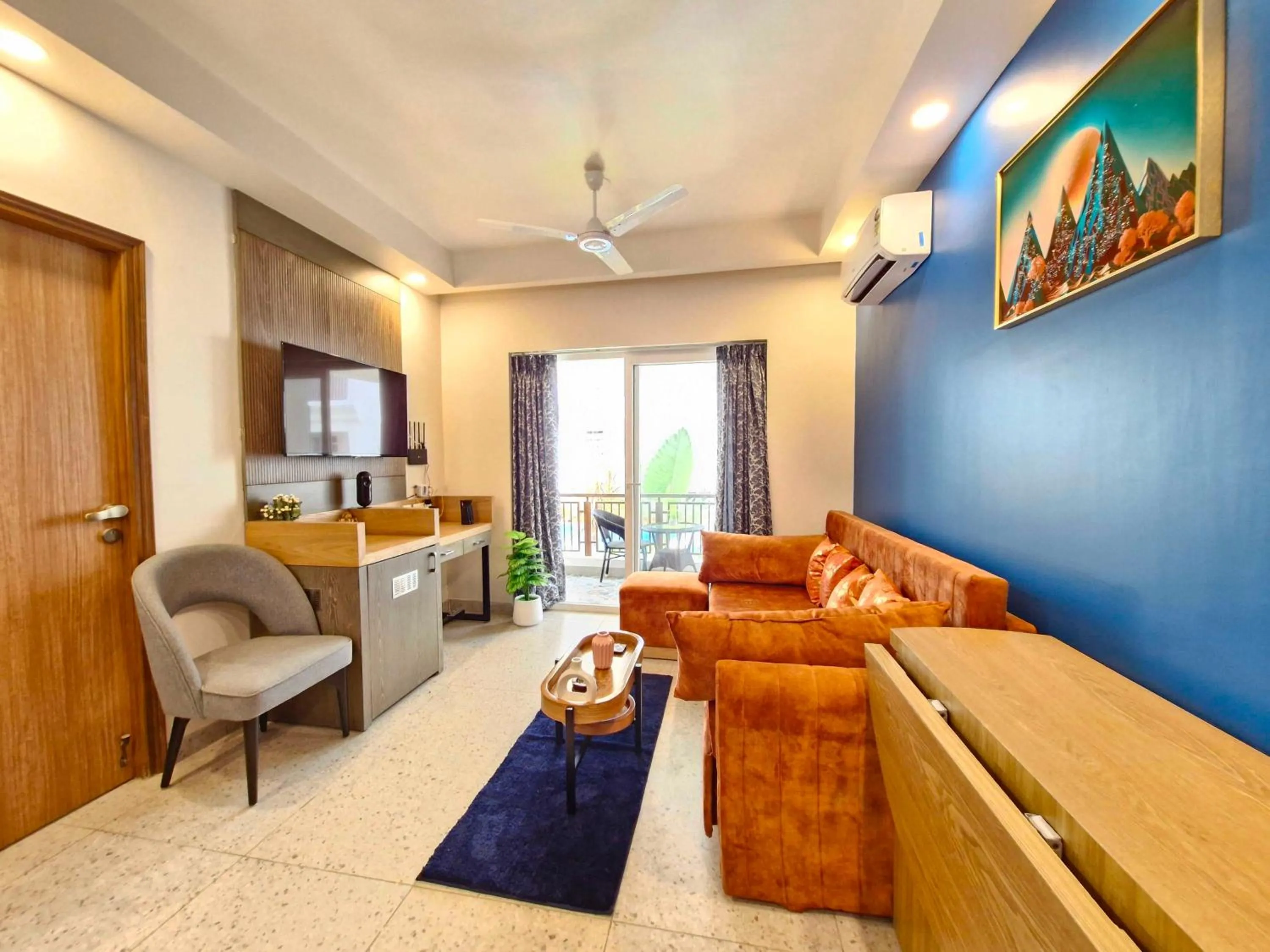 Living room in Sereno By Dancenter - 1 BHK Apartment In Siolim