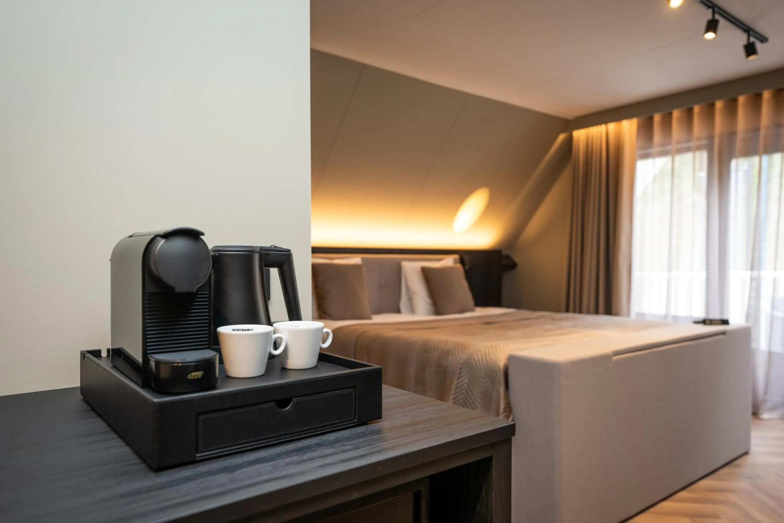 Coffee/tea facilities, Bed in Hotel het Uilenbos