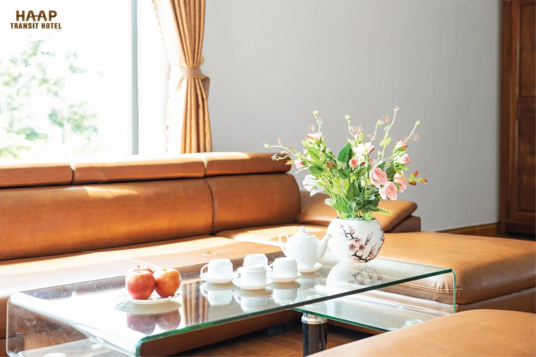 Seating area in HAAP Transit Hotel