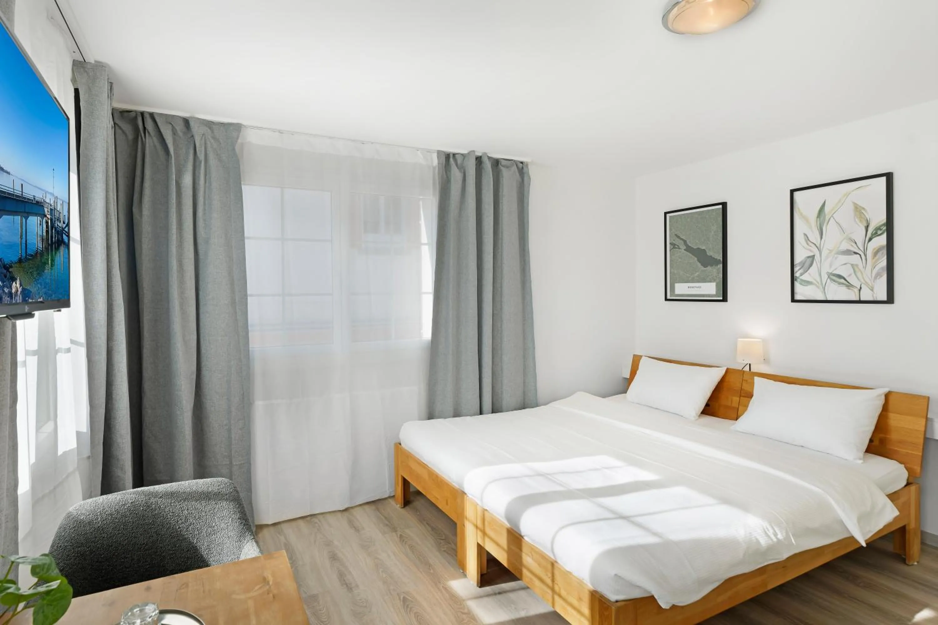 Bed in Hotel Schiff