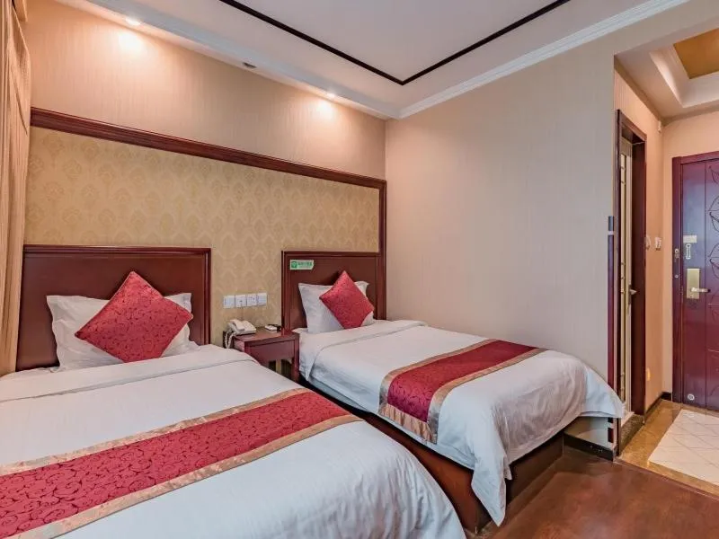 Bed in GreenTree Inn Beijing Yuegezhuang Business Hotel