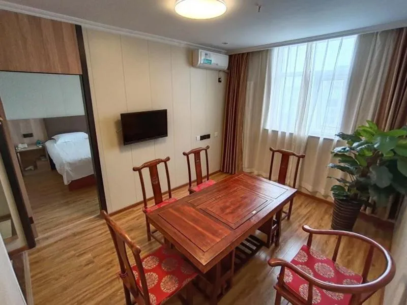 Bed in GreenTree Inn Beijing Fangshan Liangxiang Suzhuang Express Hotel