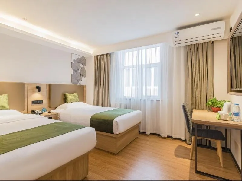 Bed in GreenTree Inn BeiJing FangZhuang Business Hotel