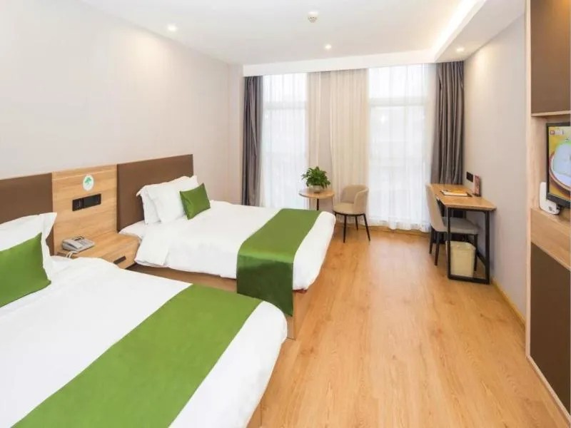 Bed in GreenTree Inn Tianjin Xiqing Development Zone Renrenle Square Express Hotel