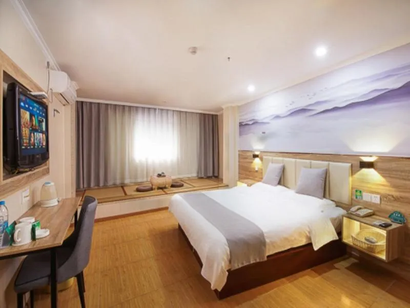 Bed in GreenTree Inn Nanjing Qinhuai District Xinjiekou Subway Station Express Hotel