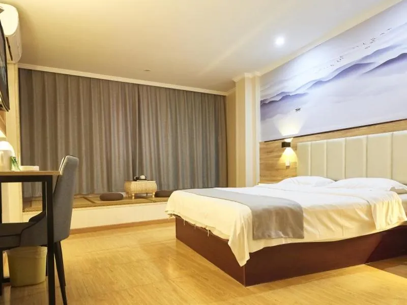 Bed in GreenTree Inn Nanjing Qinhuai District Xinjiekou Subway Station Express Hotel