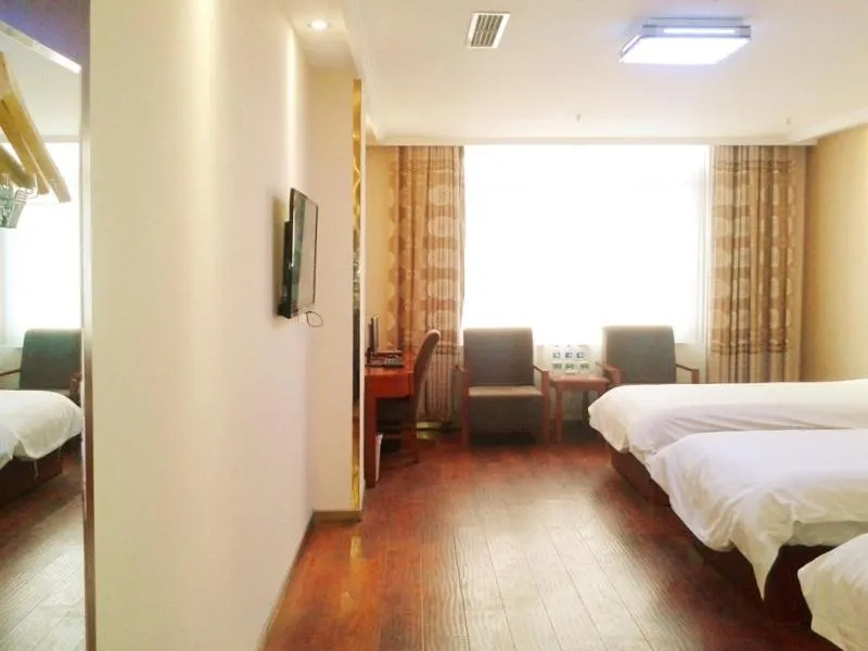 Bed in GreenTree Inn Hebei Tangshan Caofeidian Economic Development Zone Municipal Building Express Hotel