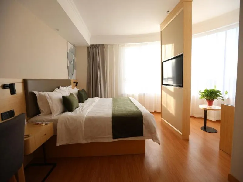 Bed in GreenTree Inn Hebei Langfang Development Zone Convention and Exhibition Centre Business Hotel