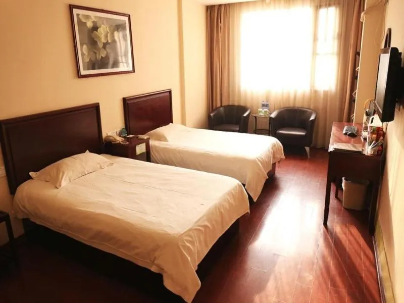 Bed in GreenTree Inn Anhui Suzhou Railway Station Express Hotel