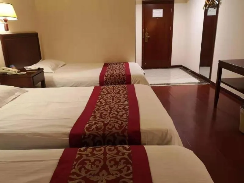 Bed in GreenTree Inn Shandong Rizhao University City Express Hotel