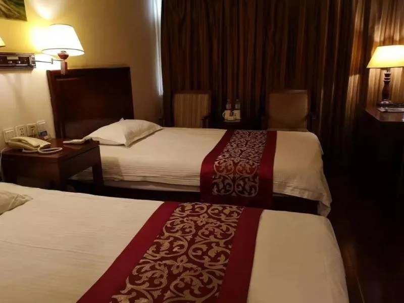 Bed in GreenTree Inn Shandong Rizhao University City Express Hotel