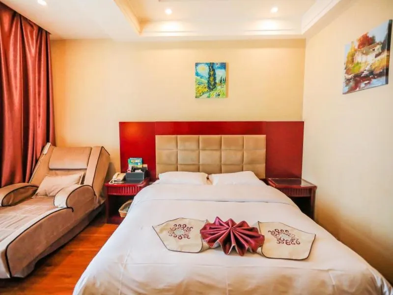 Bed in GreenTree Inn Gansu Wuwei East Beiguan Road Express Hotel
