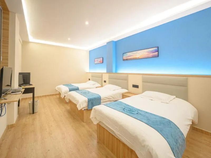 Bed in GreenTree Inn Henan Kaifeng Gulou Square Express hotel