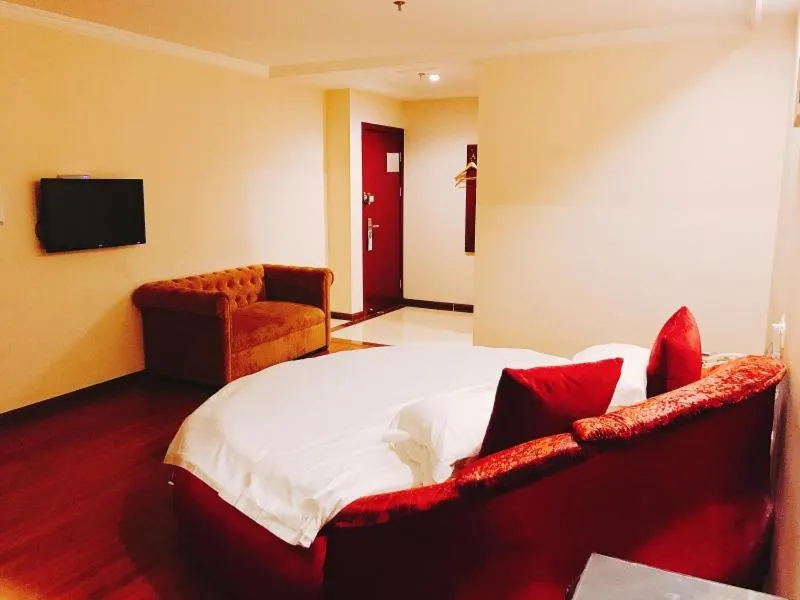 Bed in GreenTree Inn Jiangsu Wuxi Huishan Ancient Town Business Hotel