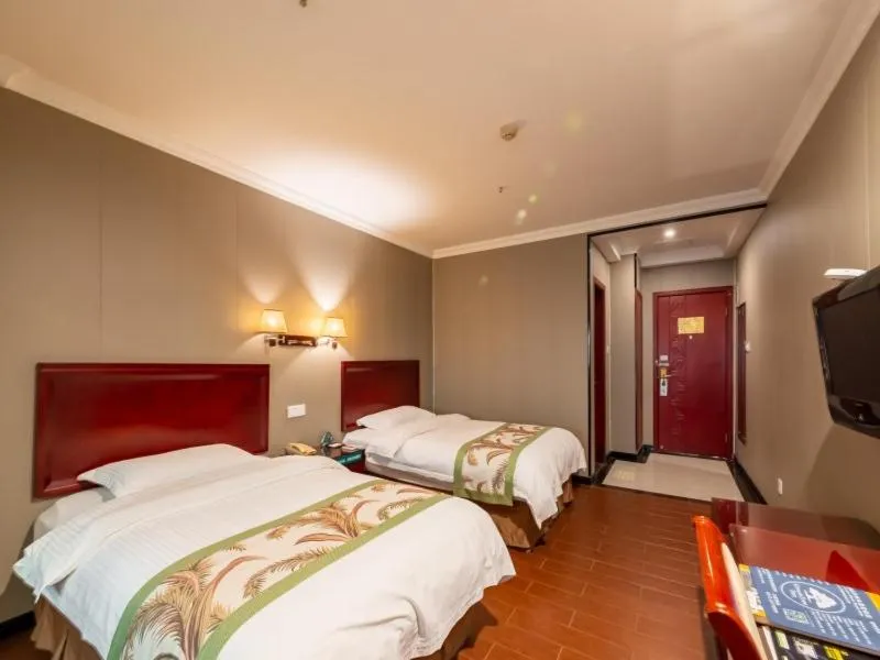 Bed in GreenTree Inn Jiangsu Suzhou Mudu Ancient Street Express Hotel