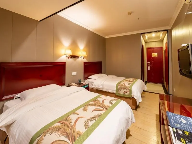 Bed in GreenTree Inn Jiangsu Suzhou Mudu Ancient Street Express Hotel