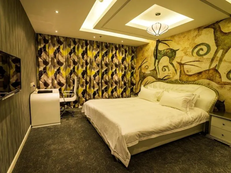 Bed in GreenTree Inn Jiangsu Nantong Haimen Sanchang North Wangjiang Road Business Hotel